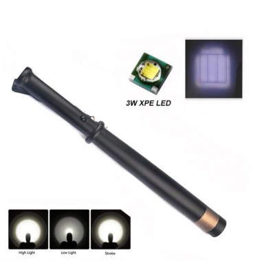 Zoomable Flashlight Button Switch Xpe Led Rechargeable Hand Lamp Torch Searchlight Long Range